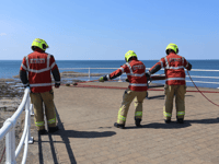 Aberystwyth firefighters take part in seafront training exercise
