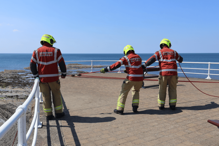 Aberystwyth Fire Station picture of their rope training exercise