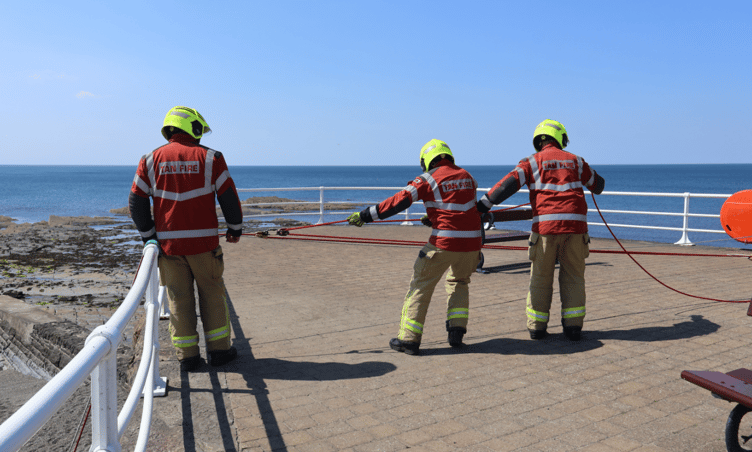 Aberystwyth Fire Station picture of their rope training exercise