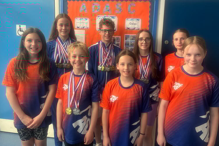 Some of the young swimmers at the gala in Llanelli