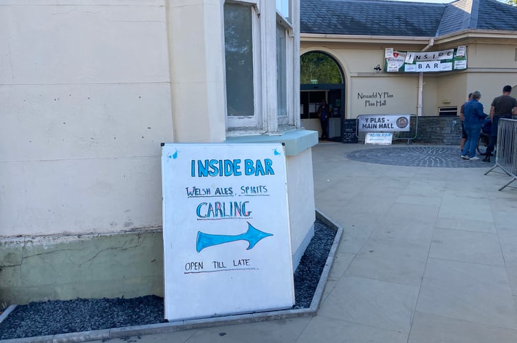 The bar open during 2025 Machynlleth Comedy Festival