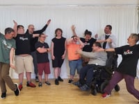 Volunteer Oliver supports Hijinx theatre group in Aberystwyth