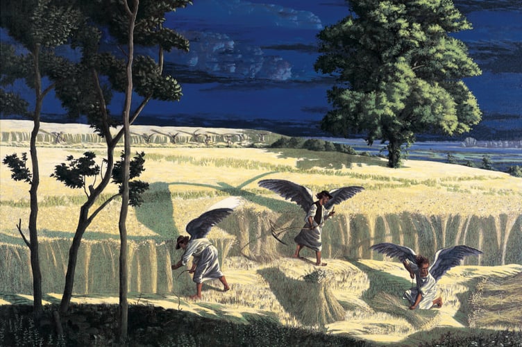 Angels in cornfield by Roger Wagner