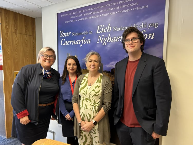 Liz Saville Roberts MP with the team at Nationwide Caernarfon