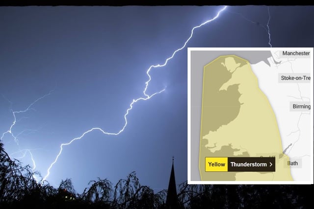 Weather warning issued for thunder and strong winds