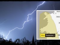 Weather warning issued for thunder and strong winds