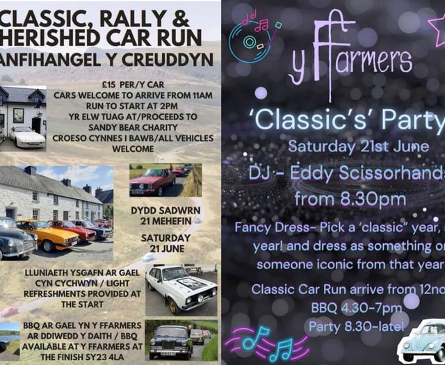 Llanfihangel to host annual classic car run and disco