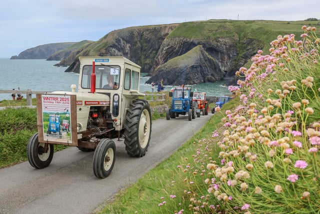 More than 250 tractors take on west Wales lanes for charity