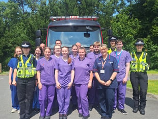 Emergency services join major incident simulation for student nurses