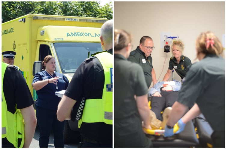 Drama students participated in the simulation, which aimed to train the student nurses how to respond in serious events