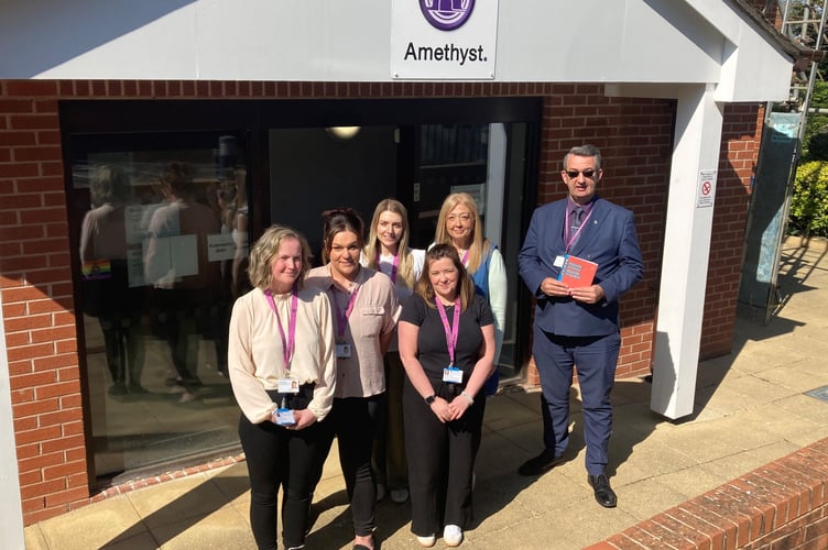 PCC Andy Dunbobbin with the team at Amethyst SARC (Sexual Assault Referral Centre) in Colwyn Bay during his recent visit