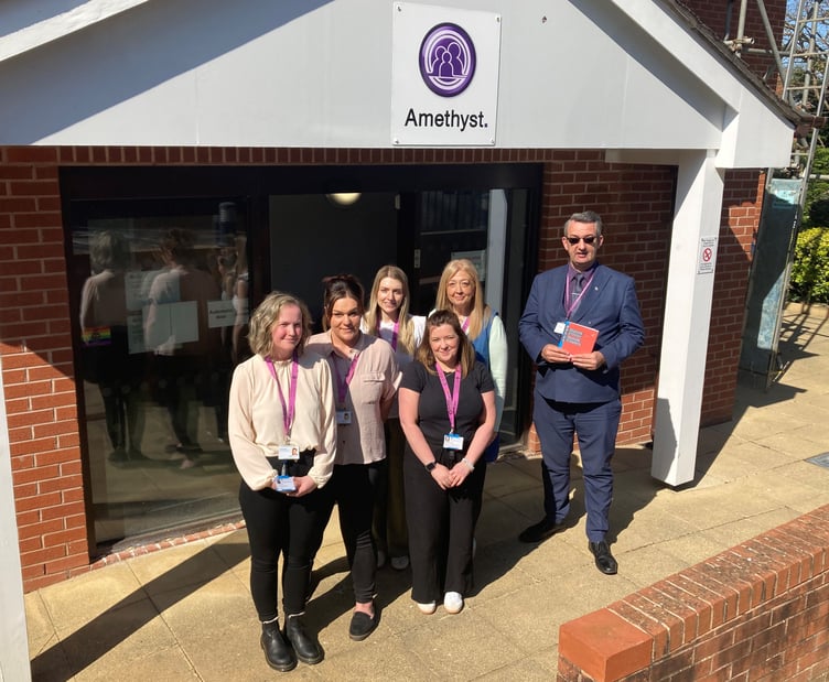 PCC Andy Dunbobbin with the team at Amethyst SARC (Sexual Assault Referral Centre) in Colwyn Bay during his recent visit