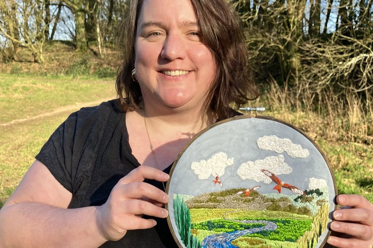 Penny Tristam is one of three Welsh textile artists commissioned by the National Library to celebrate the textiles in the contemporary art collection
