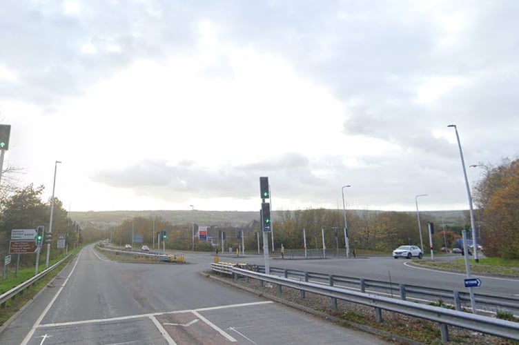 The A487 at Cardigan near the Tesco junction