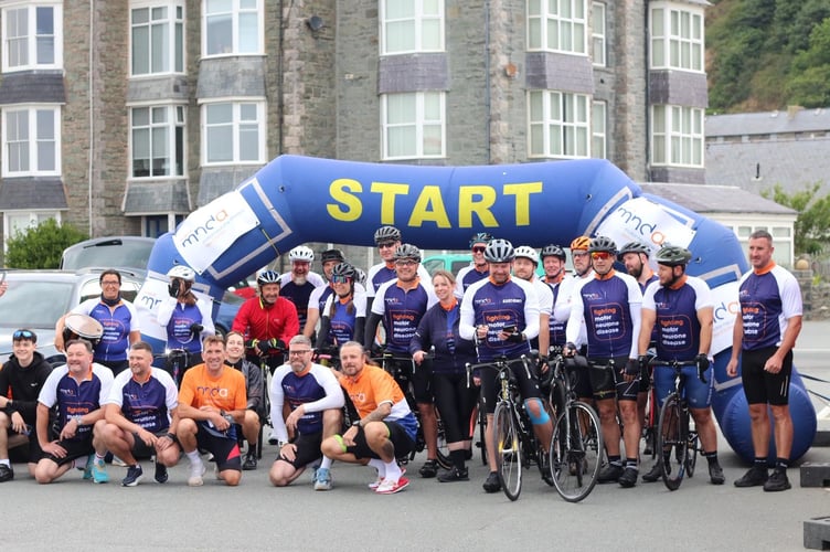 The team started their 330-mile ride at Barmouth’s Sandbanks Hotel