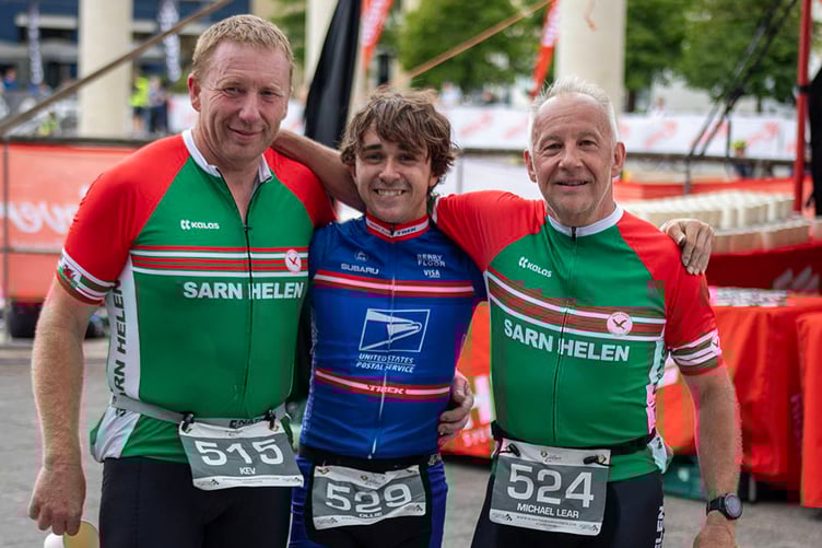 Kevin Jones, Ollie George and Michael Lear at the Cardiff Duathlon