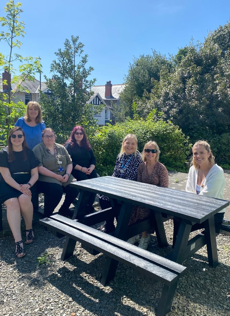 Outdoor furniture for Child Health Department at Bronglais