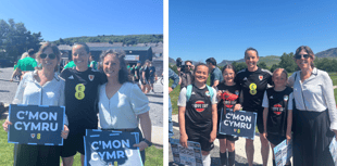 Reps from Welsh women’s football team and FAW visit Gwynedd