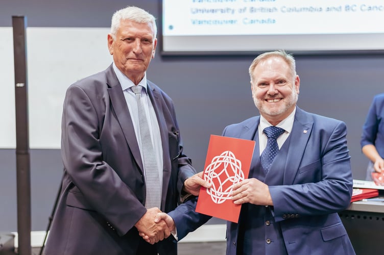 Professor Steven Jones being welcomed into the Learned Society of Wales
