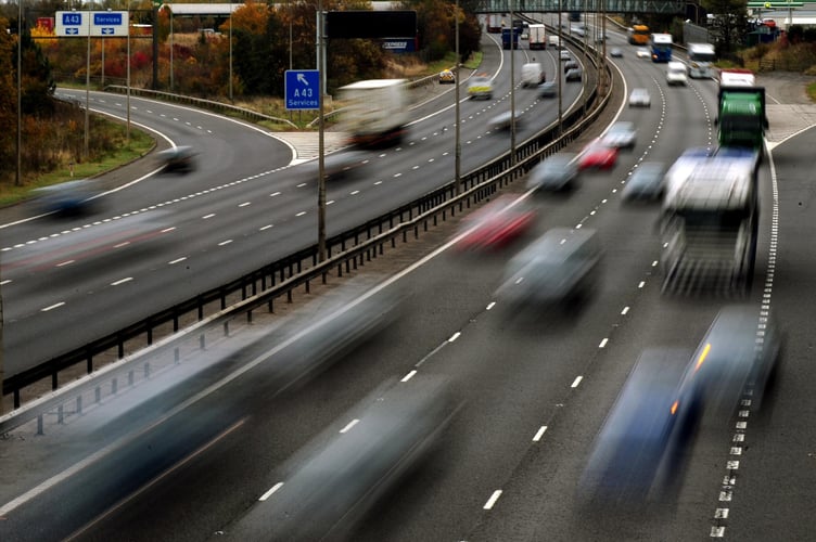 File photo dated 26/10/09 of traffic on the M1 motorway as three in four motorists are travelling less far than a year ago to save money. The economy measure was disclosed in a survey of more than 9,000 people conducted by the RAC.