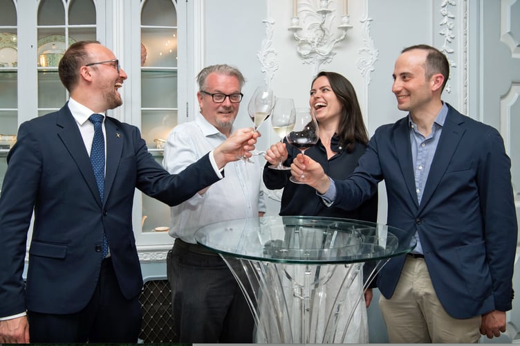 Garry Clark (second from left) with Matteo Furlan, The Dorchester, Emma Denney, Claridges and Vincenzo Arnese, Raffles. Photo: Simon Williams