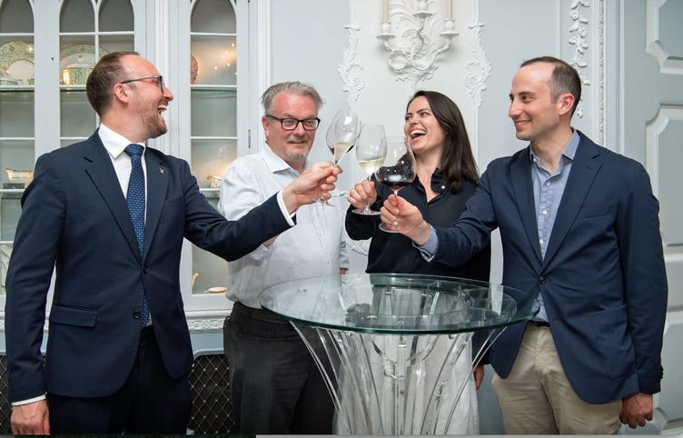Garry Clark (second from left) with Matteo Furlan, The Dorchester, Emma Denney, Claridges and Vincenzo Arnese, Raffles. Photo: Simon Williams
