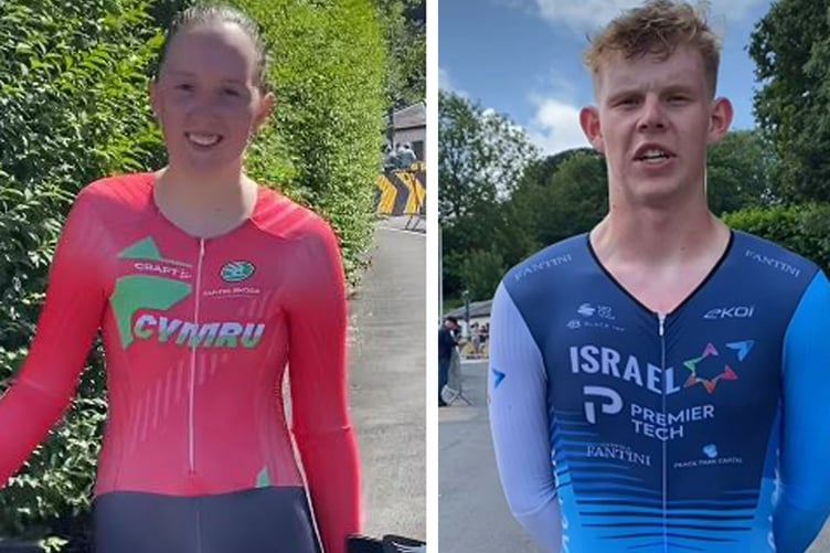 Lowri Richards and Finlay Tarling took on the time trial