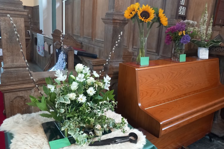There are beautiful flower displays throughout the church. Photo: Julie McNicholls Vale