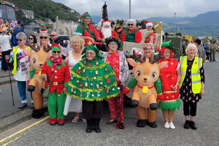 The WI float, Christmas in June, won Best Float at Barmouth Carnival
