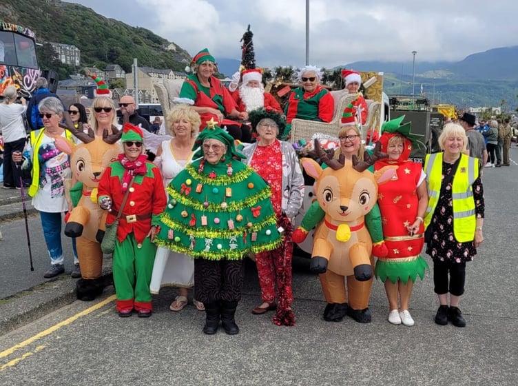 The WI float, Christmas in June, won Best Float at Barmouth Carnival