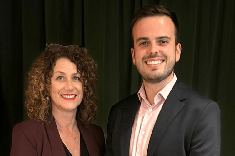 Alison Halliday and Cllr Dewi Jones. Photo: Gwynedd Council