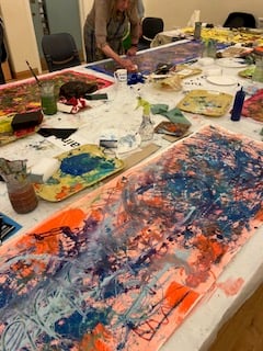 A workshop given to Aberdyfi Art Society by Debbi Baxter was well attended