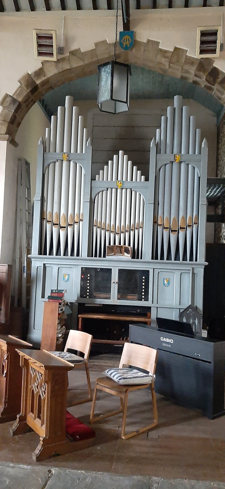 The organ at St. Tanwg's Church, High Street, Harlech
