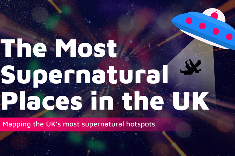 The UK counties with the most reported paranormal sightings