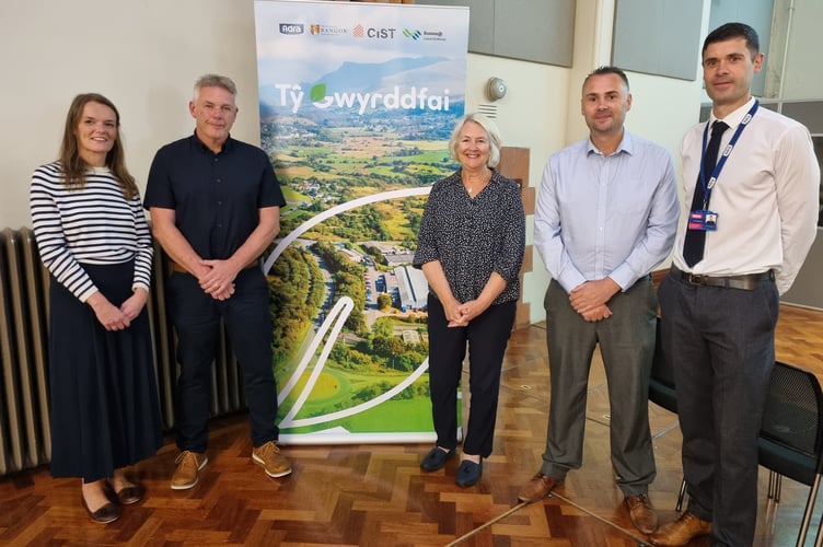Gwenllian Roberts, Grŵp Llandrillo Menai; Iwan Trefor Jones, Adra; Sian Gwenllian MS; Sion Hughes, Adra and Rhys Roberts, Adra