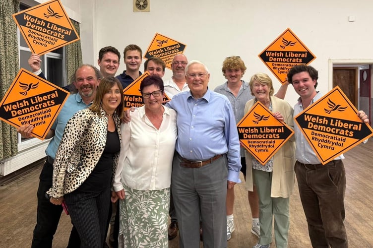 Newly elected Councillor Fleur Frantz-Morgans (centre) with her supporters