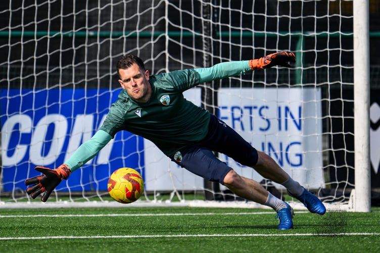 OSWESTRY, WALES - 08 MARCH 2025: Connor Roberts of The New Saints during the pre-game warmup ahead of the 2024/25 JD Cymru Premier fixture between The New Saints v Haverfordwest County at Park Hall, Oswestry, Wales (Pic by Craig Thomas/FAW)