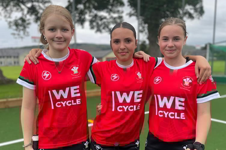 Left to right: Nel Pughe, Polly Richards (vice-captain) and Evie Hodges