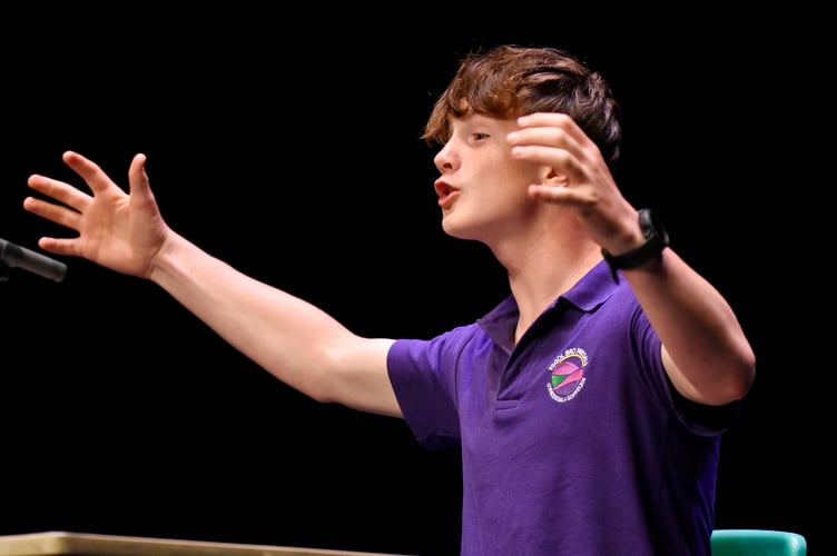 Gwion Bowen performing in the comedy sketch competition