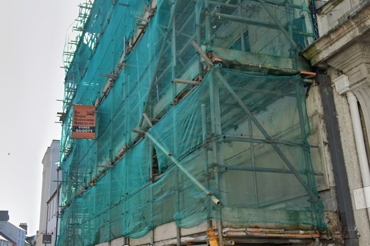 The former Halifax building covered in scaffold last year. Photo: Google Maps