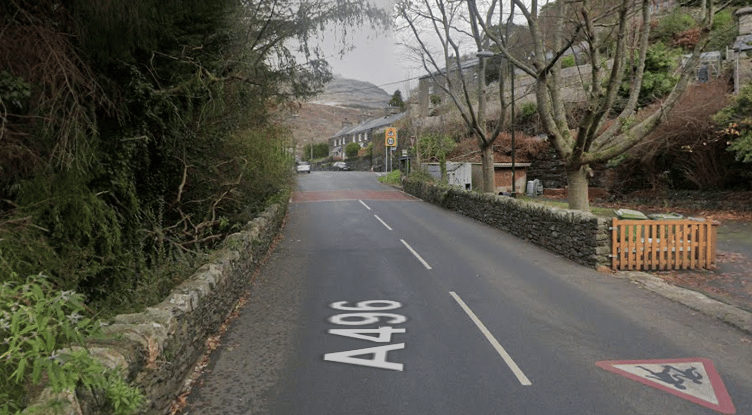 The A496 was closed for a time when police found Ms Williams' body. Photo: Google Maps