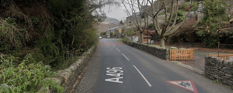 The A496 was closed for a time when police found Ms Williams' body. Photo: Google Maps