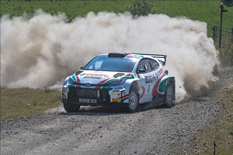 Meirion Evans and Dale Furniss in their Toyota GR Yaris Rally2 (Photo: Paul Mitchell Photography)