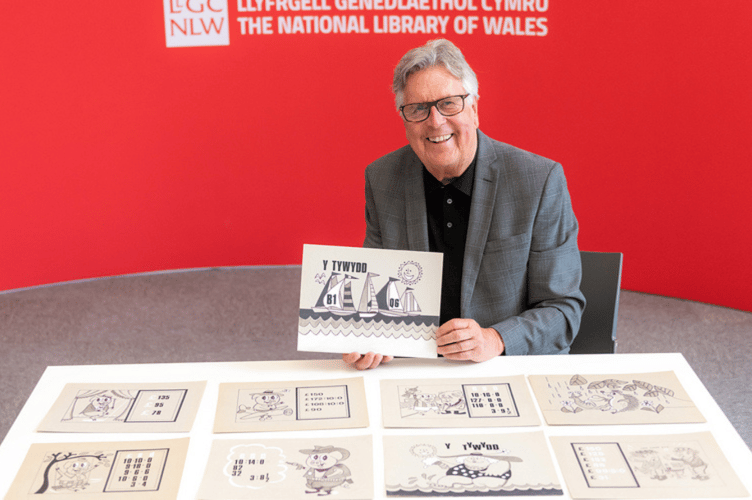 Twenty humorous cartoons from the late 1960s have been donated to the National Library of Wales by renowned Welsh portrait artist David Griffiths MBE. Photo: National Library of Wales
