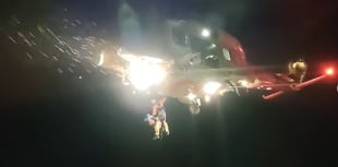 Rescuers airlift casualty stranded on rocks near Aberaeron