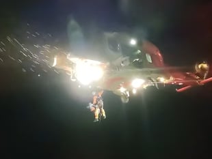 Rescuers airlift casualty stranded on rocks near Aberaeron