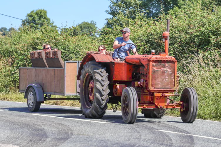 A vintage Allis Chalmers tractor came from Crymych to support the run