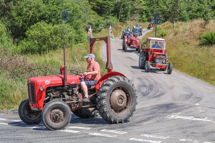 Peter Davies heads back towrds Llanybydder on his MF35