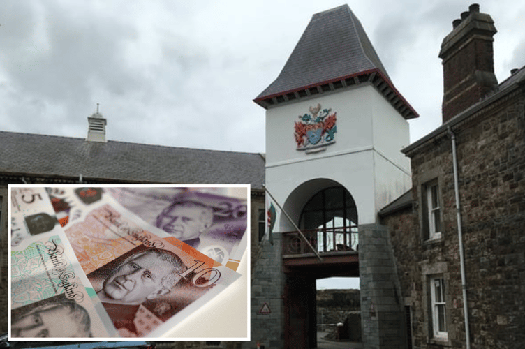 Main: Gwynedd Council headquarters. Inset: Radar money image