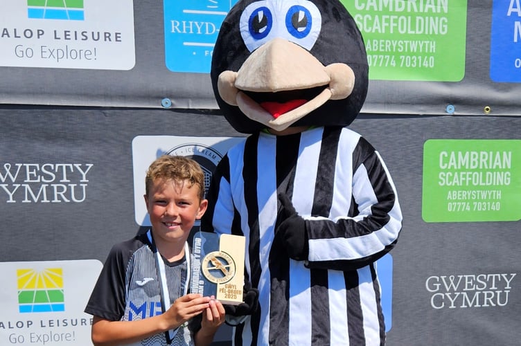 Oliver Carree, Bow Street, won the boys under 9 individual player award and the Mark Horwood Memorial Award